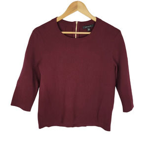 Ann Taylor Burgundy Zip-Back Top M